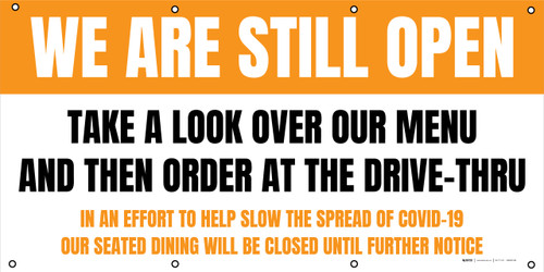 We Are Still Open Order At Drive-Thru - Banner
