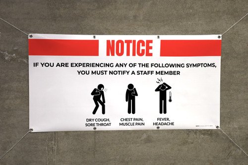 Notice: Please Be Prepared For Temperature Check - Banner