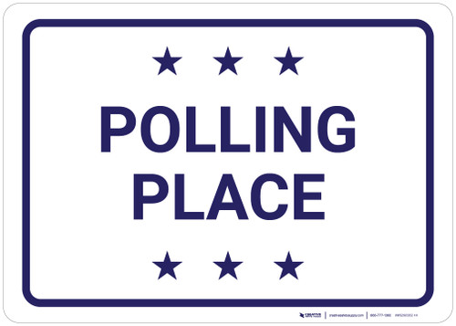 Polling Place with Stars Landscape - Wall Sign