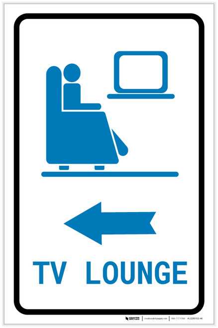 Tv Lounge Left Arrow with Icon Portrait - Label