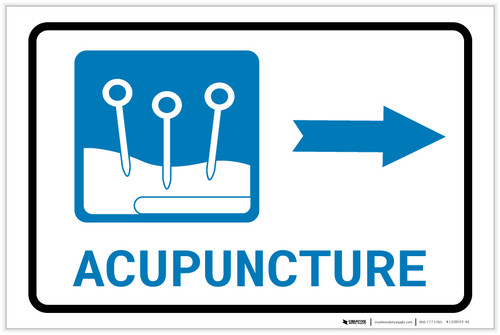 Acupuncture Right Arrow with Icon Landscape - Label