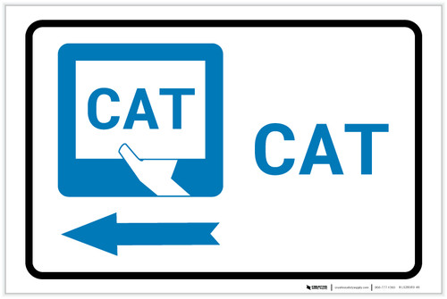 CAT Left Arrow with Icon Landscape - Label