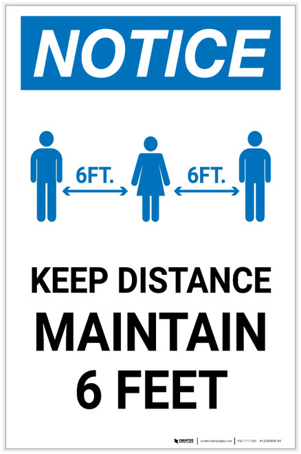 Notice: Keep a Safe Distance with Icon Portrait - Label