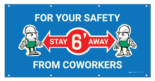 For Your Safety Stay 6 Feet Away with Emoji - Banner