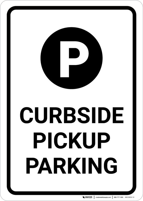 Curbside Pickup Parking with Icon Portrait - Wall Sign