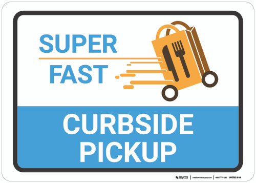 Super Fast Curbside Pickup with Icon Landscape - Wall Sign