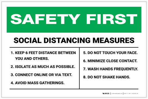 Safety First: Social Distancing Measures Landscape - Label