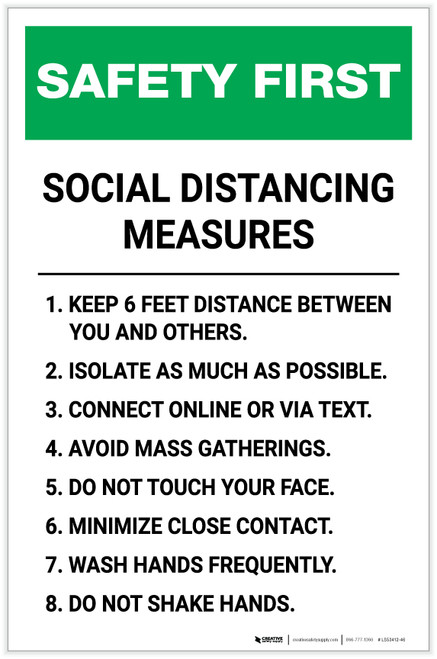 Safety First: Social Distancing Measures Portrait - Label