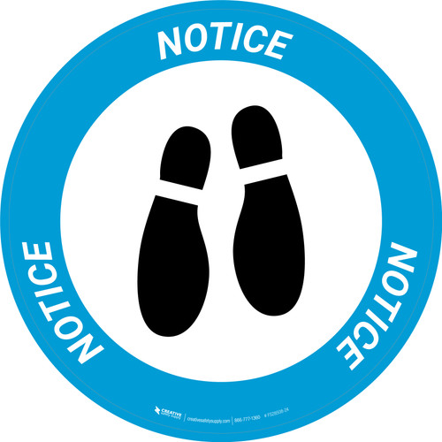 Notice: Shoe Print Down Circular v2 - Floor Sign