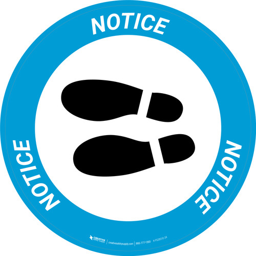 Notice: Shoe Print Left Circular v2 - Floor Sign