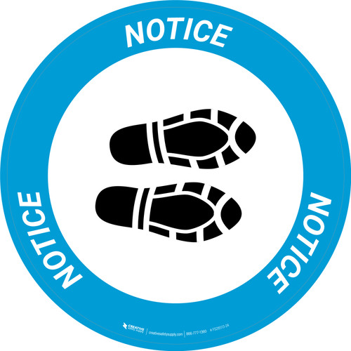Notice: Shoe Print Right Circular - Floor Sign