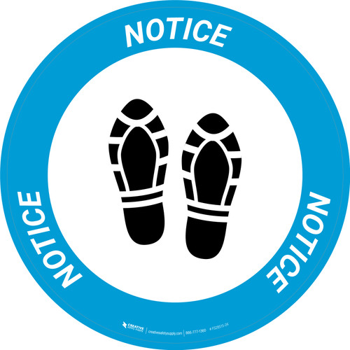 Notice: Shoe Print Up Circular - Floor Sign