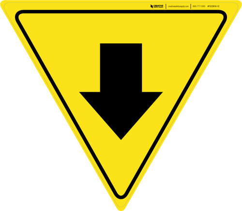 Down Arrow Yield - Floor Sign
