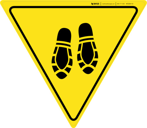 Shoe Print Down Yield - Floor Sign
