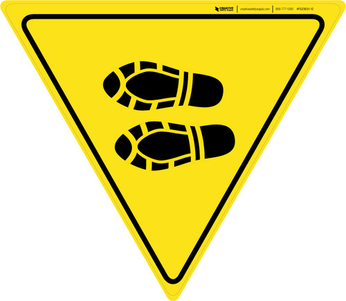 Shoe Print Left Yield - Floor Sign