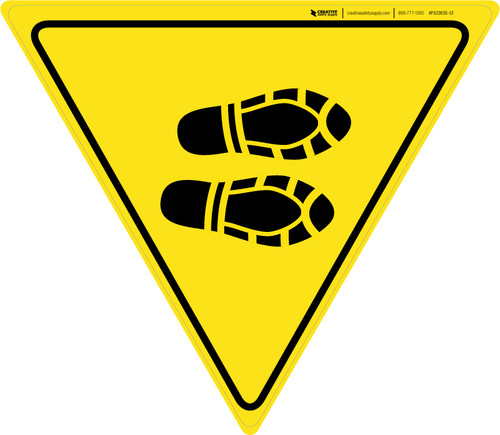 Shoe Print Right Yield - Floor Sign