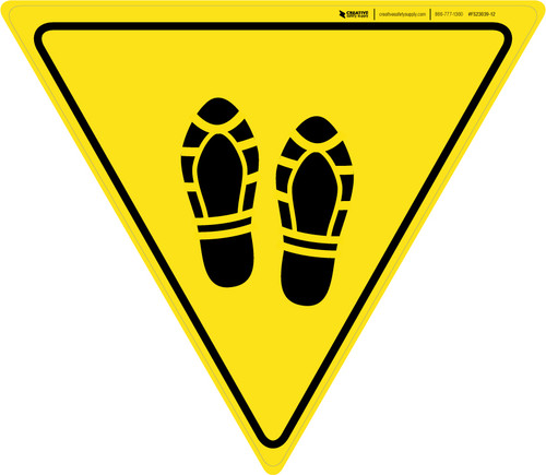 Shoe Print Up Yield - Floor Sign