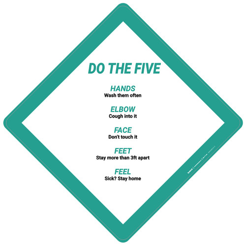 Do The Five: Hands Elbow Face Feet Feel - Placard Sign