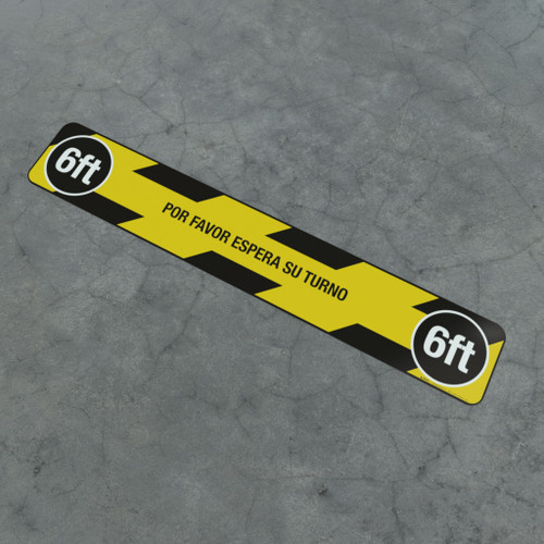 Por Favor Espera Su Turno - 6Ft - Social Distancing Strip