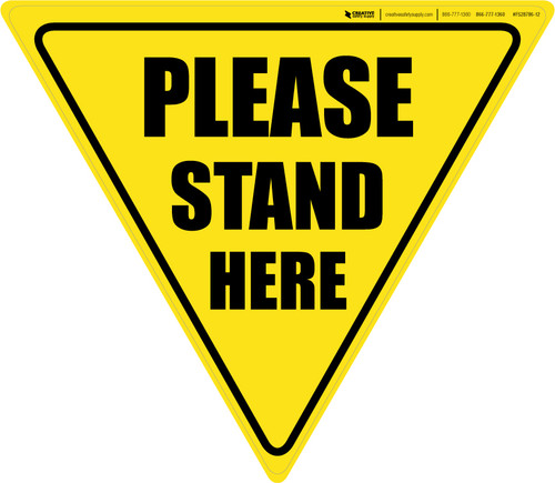 Please Stand Here Yield - Floor Sign