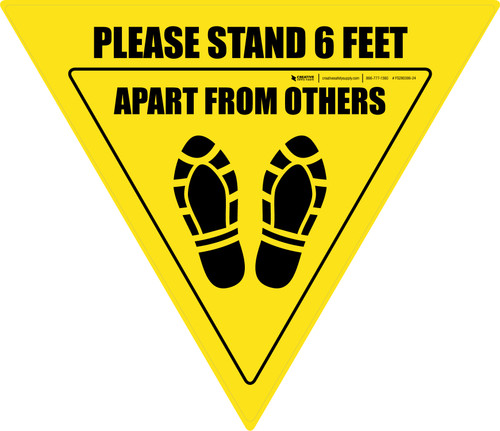 Please Stand 6 Feet Apart From Others Shoe Prints Yield