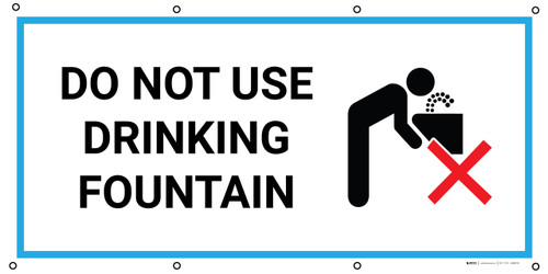 Do Not Use Drinking Fountain with Icon - Banner