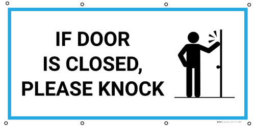 If Door Is Closed Please Knock With Icon Banner if-door-is-closed-please-knock-with-icon-banner
