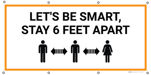 Lets be Smart Stay 6 Feet Apart with Icon - Banner