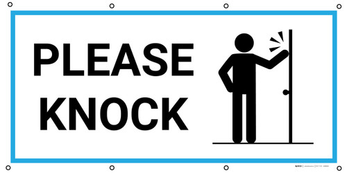 Please Knock with Icon - Banner | Creative Safety Supply