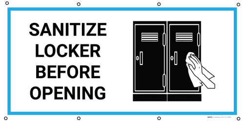 Sanitize Locker Before Opening with Icon - Banner