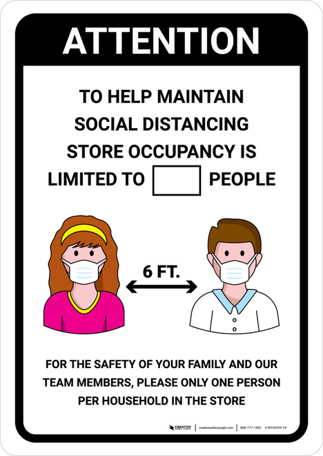 Attention Store Occupancy Is Limited with Icons Portrait - Wall Sign