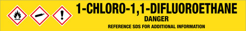 1-Chloro-1,1-difluoroethane [CAS# 75-68-3] - GHS Pipe Marking Label