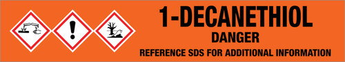 1-Decanethiol [CAS# 143-10-2] - GHS Pipe Marking Label