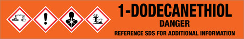 1-Dodecanethiol [CAS# 112-55-0] - GHS Pipe Marking Label