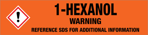 1-Hexanol [CAS# 111-27-3] - GHS Pipe Marking Label
