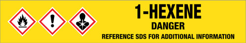 1-Hexene [CAS# 592-41-6] - GHS Pipe Marking Label