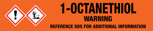 1-Octanethiol [CAS# 111-88-6] - GHS Pipe Marking Label