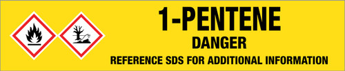 1-Pentene [CAS# 109-67-1] - GHS Pipe Marking Label