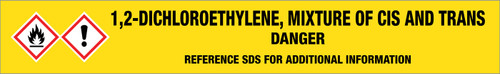 1,2-Dichloroethylene, mixture of cis and trans [CAS# 540-59-0] - GHS Pipe Marking Label