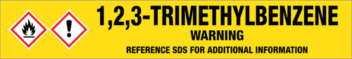 1,2,3-Trimethylbenzene [CAS# 526-73-8] - GHS Pipe Marking Label
