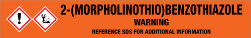 2-(Morpholinothio)benzothiazole [CAS# 102-77-2] - GHS Pipe Marking Label