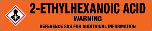 2-Ethylhexanoic acid [CAS# 149-57-5] - GHS Pipe Marking Label