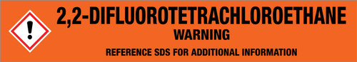2,2-Difluorotetrachloroethane [CAS# 76-11-9] - GHS Pipe Marking Label