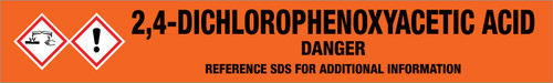 2,4-Dichlorophenoxyacetic acid [CAS# 94-75-7] - GHS Pipe Marking Label