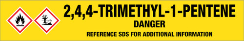 2,4,4-Trimethyl-1-pentene [CAS# 107-39-1] - GHS Pipe Marking Label