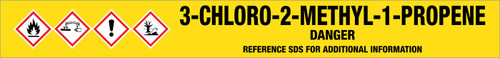 3-Chloro-2-methyl-1-propene [CAS# 563-47-3] - GHS Pipe Marking Label