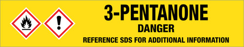 3-Pentanone [CAS# 96-22-0] - GHS Pipe Marking Label