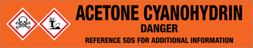 Acetone cyanohydrin [CAS# 75-86-5] - GHS Pipe Marking Label