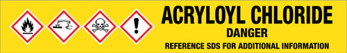 Acryloyl chloride [CAS# 814-68-6] - GHS Pipe Marking Label