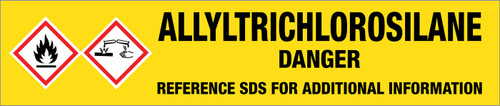 Allyltrichlorosilane [CAS# 107-37-9] - GHS Pipe Marking Label